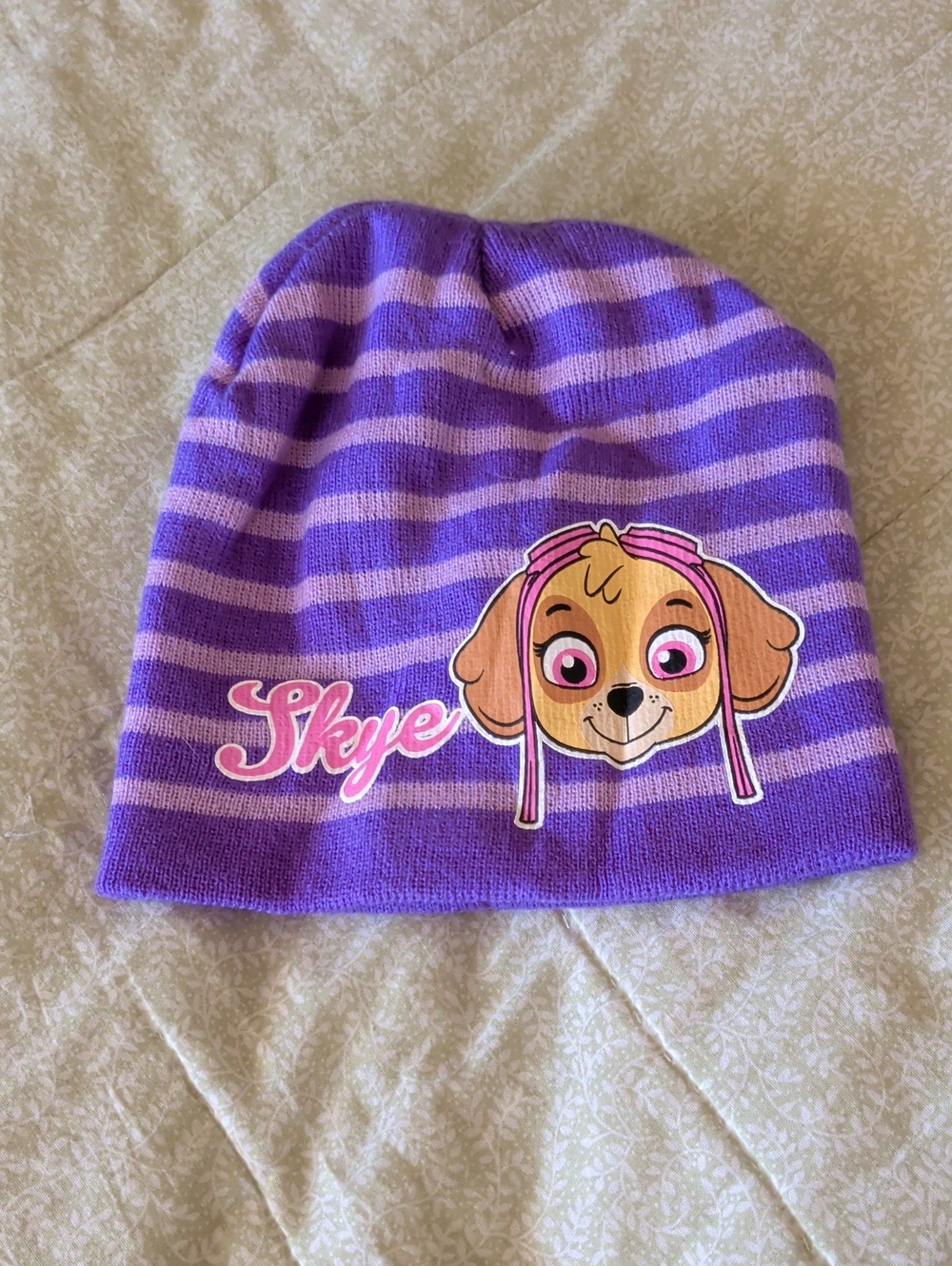 Paw Patrol Skye Purple and Light Purple Striped Beanie Hat